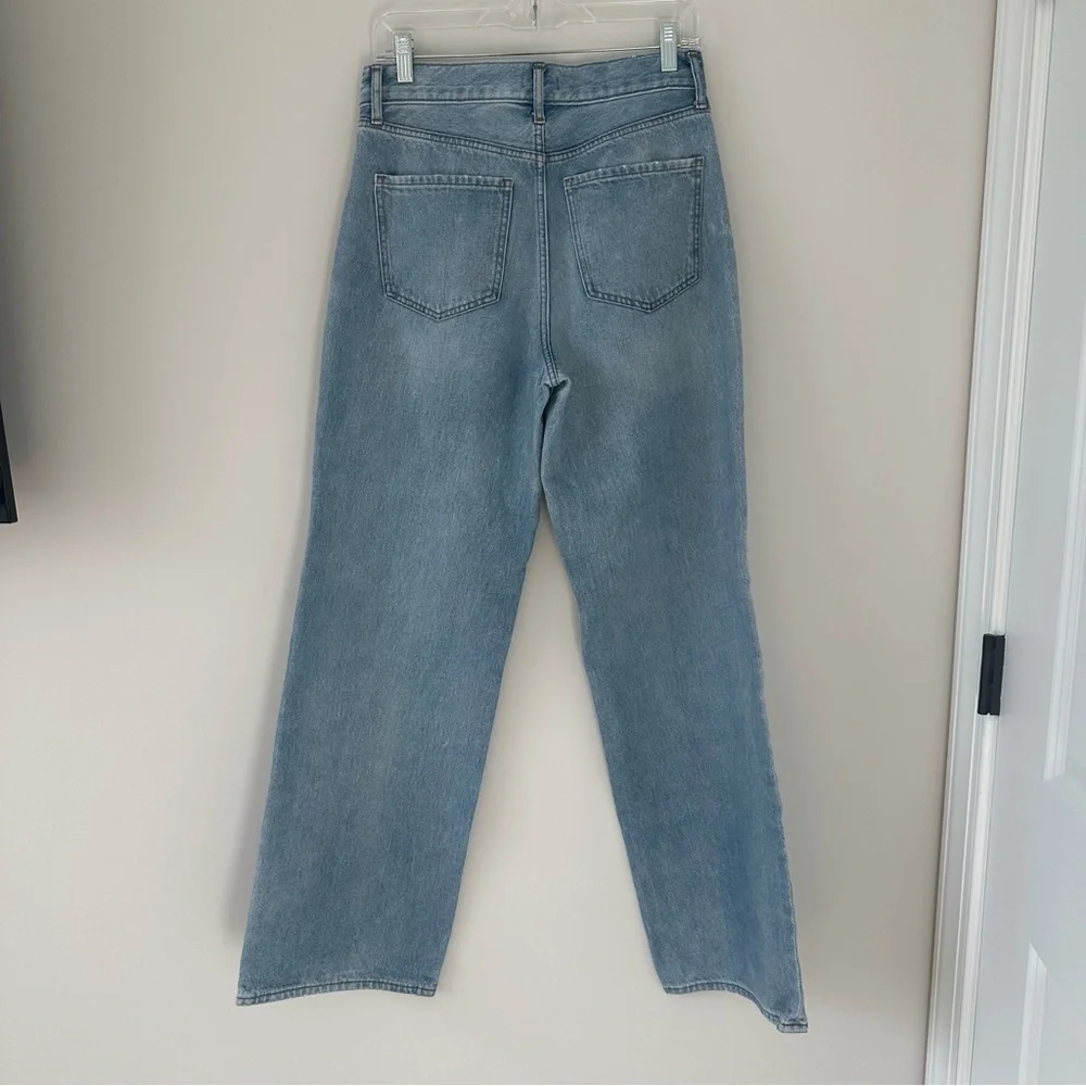 Express Women’s Wide Leg High Rise Jeans Classic Blue Casual Straight Size 4 - Picture 12 of 16